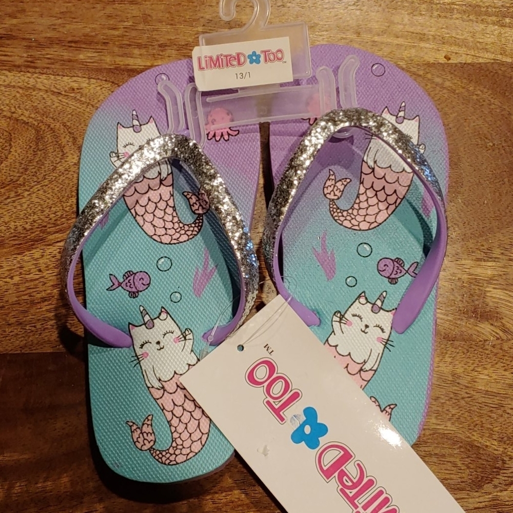 NWT 2 for $15 Unicorn/Mermaid Sparkly Flip Flops